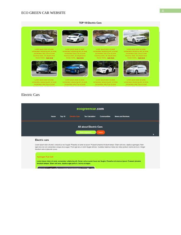 Eco Green Car Website: Testing, Evaluation, Multimedia Formats, CSS3, Aspects_5