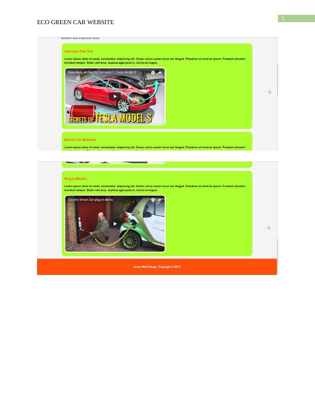Eco Green Car Website: Testing, Evaluation, Multimedia Formats, CSS3, Aspects_6