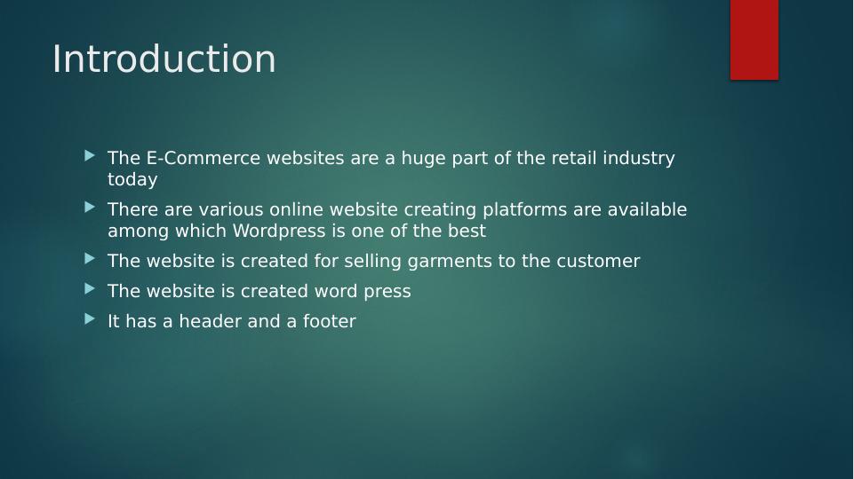 site for Selling Garments using Wordpress