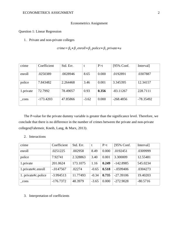 random assignment econometrics