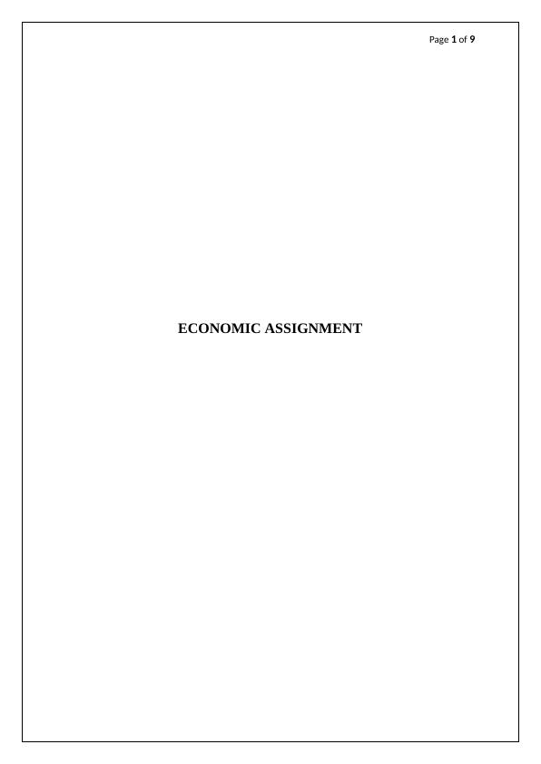 economic assignment front page