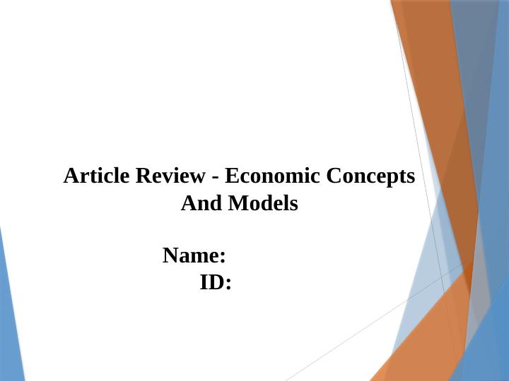 Article Review - Economic Concepts And Models_2