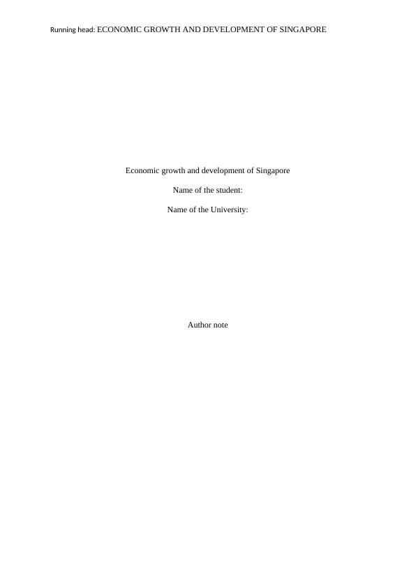 singapore economic growth essay