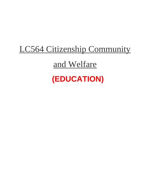 Education System in UK: Citizenship, Community and Welfare_1