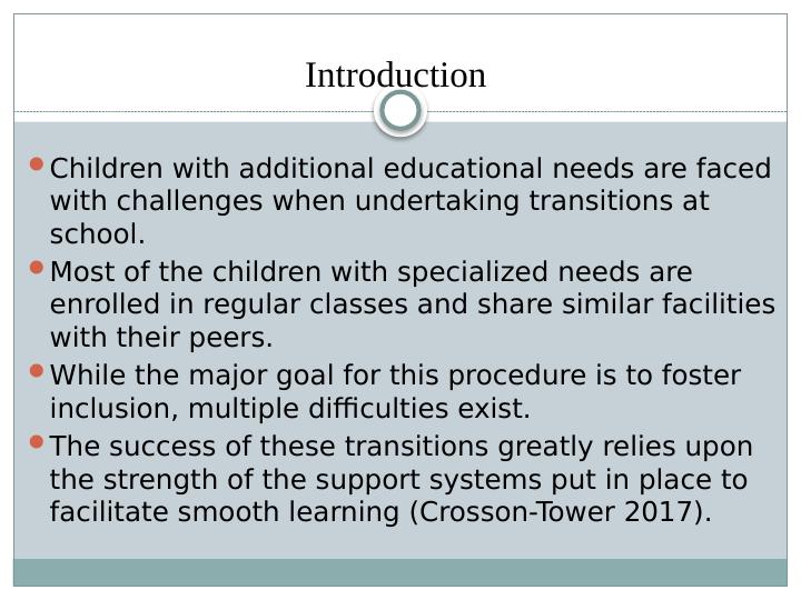 The Impact of Effective Transitions for Children with Additional Needs and their Families_2