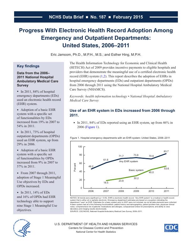 Progress with Electronic Health Record Adoption Among Emergency and Outpatient Departments in the US, 2006-2011_1