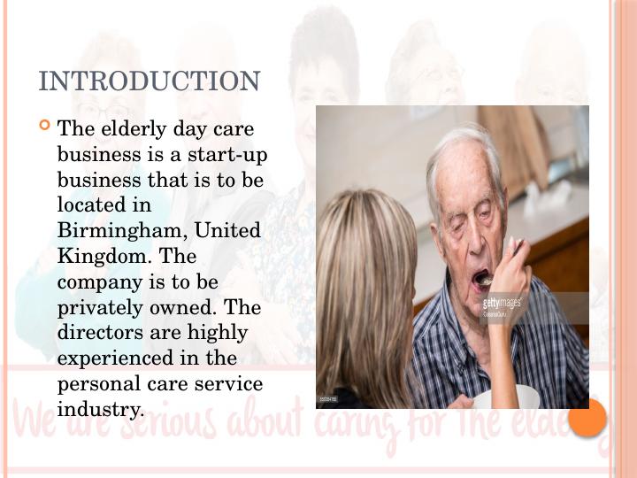 elderly day care business plan