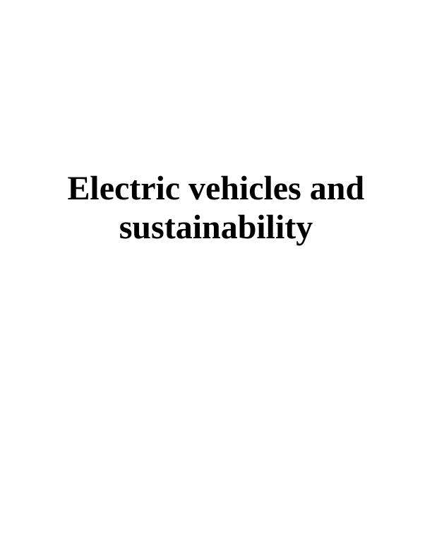 Electric vehicles and sustainability_1