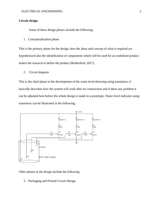 Electrical Engineering: Circuit Design and Water Level Indicator using Transistors_2