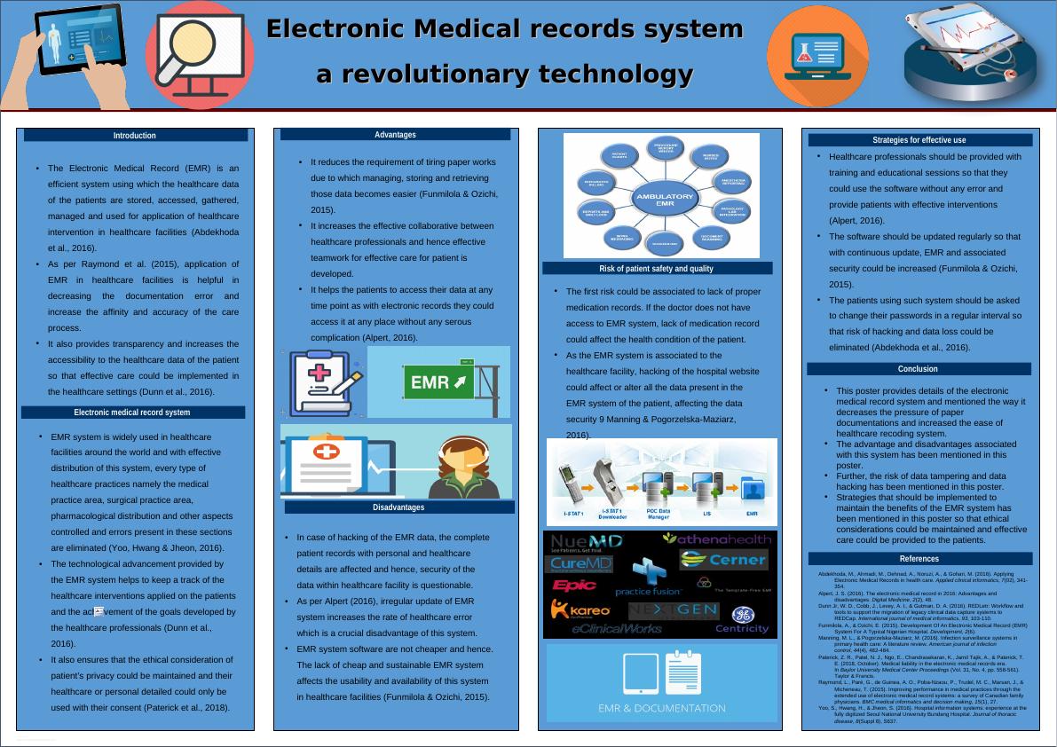 Electronic Medical Record System Advantages, Disadvantages and Strategies
