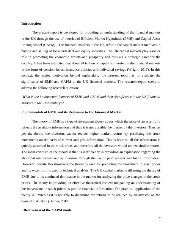 Efficient Market Hypothesis and Capital Asset Pricing Model in UK Financial Markets_2