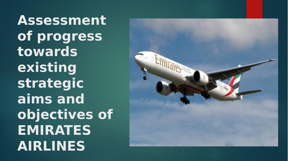 Assessment of Progress towards Strategic Aims of Emirates Airlines_1
