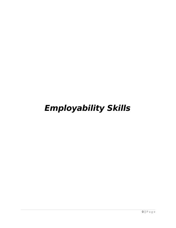 Employability Skills: Theories, Opportunities and CV_1