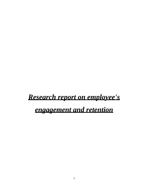 research report on employee retention