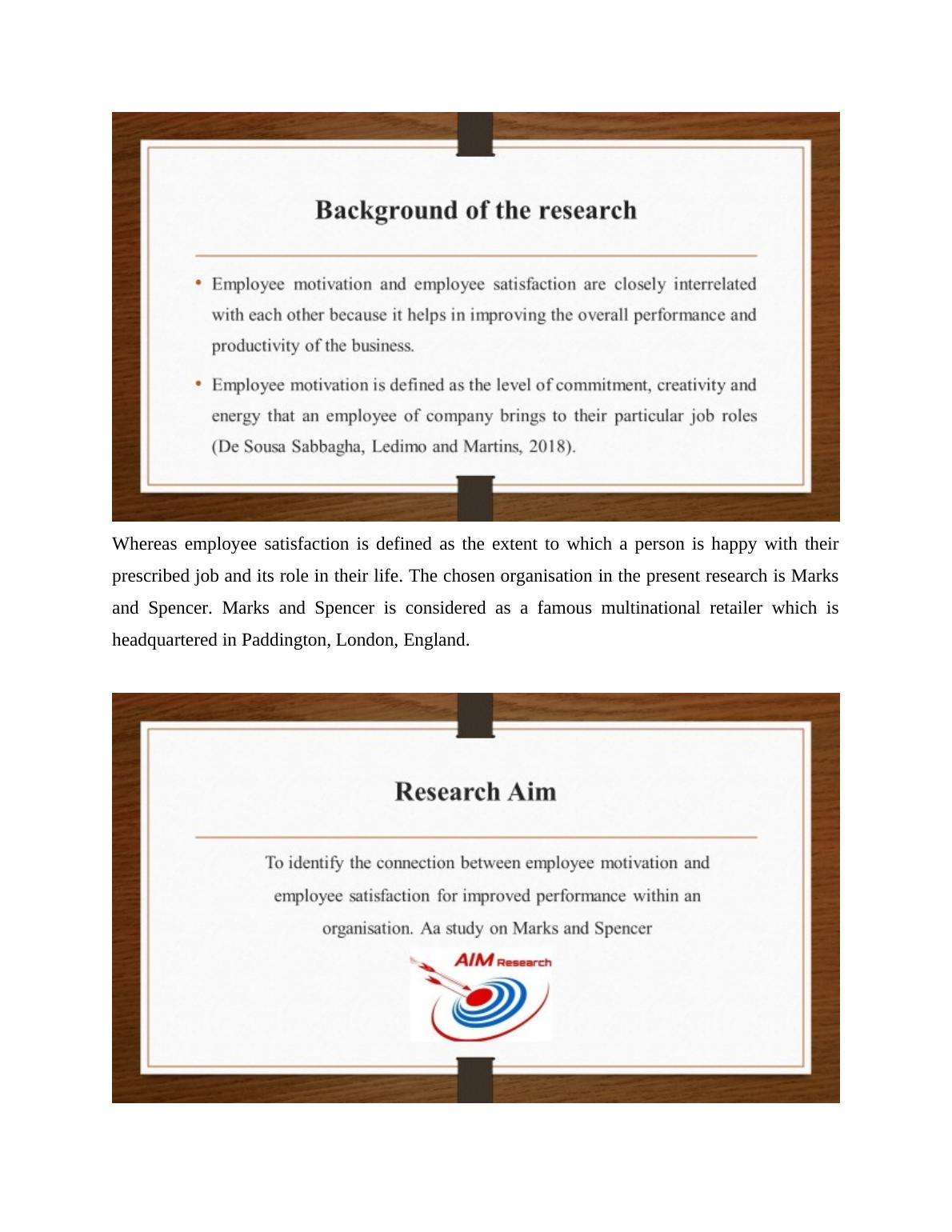 research methodology employee motivation project