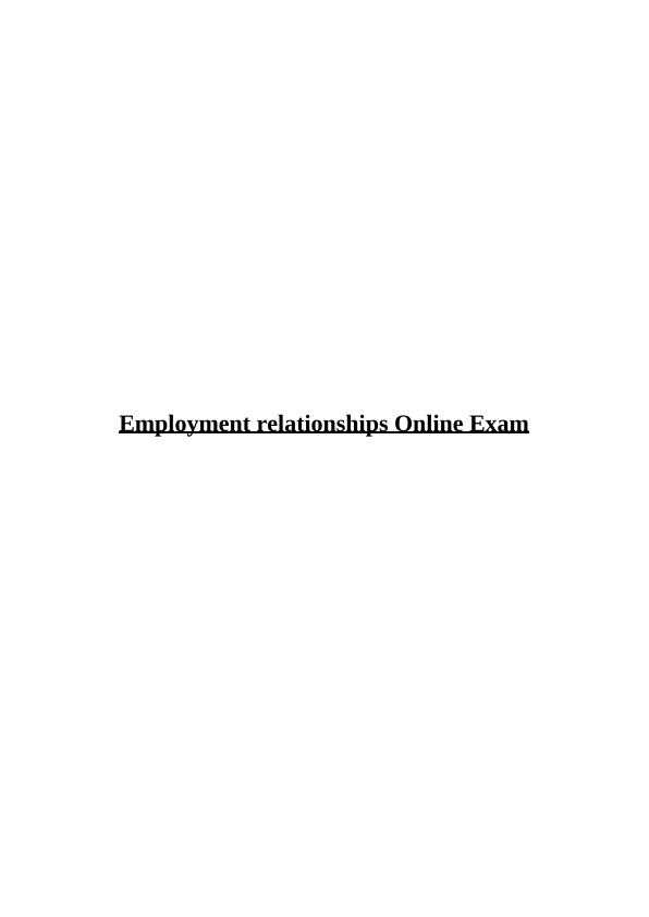Employment Relationships: Tribunal Hearing, Unfair Dismissal, Collective Bargaining, Direct Discrimination, Employee Engagement_1
