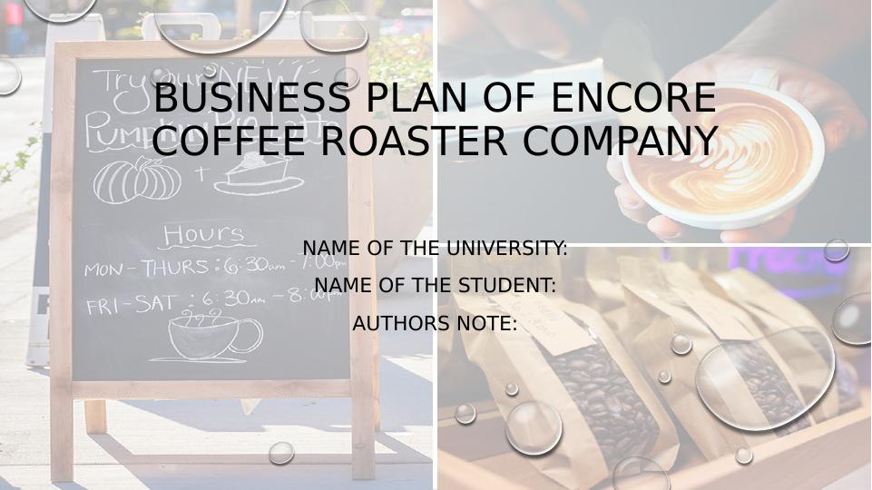 coffee roaster business plan pdf