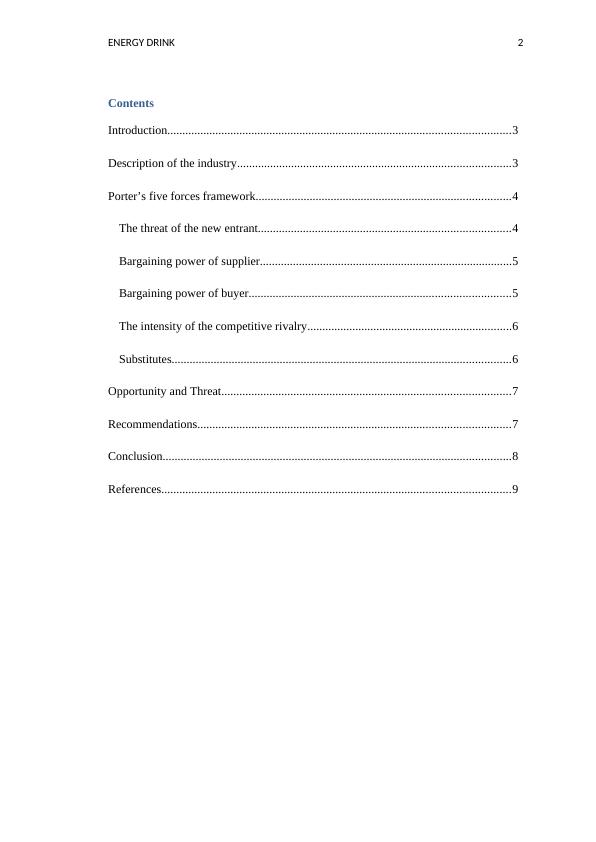 Energy Drink Industry Analysis in Australia using Porter's Five Forces