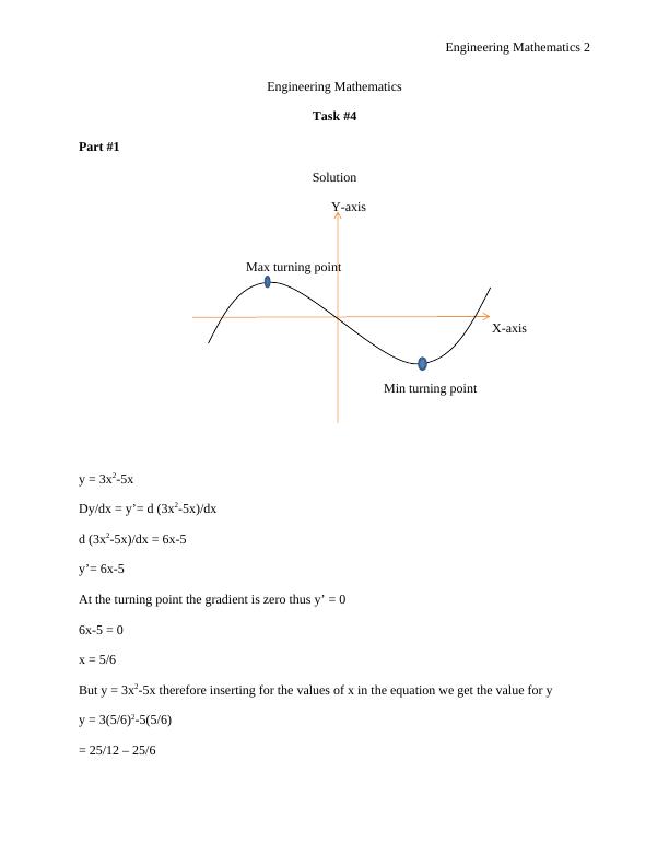 Engineering Mathematics: Solved Assignments and Essays_2