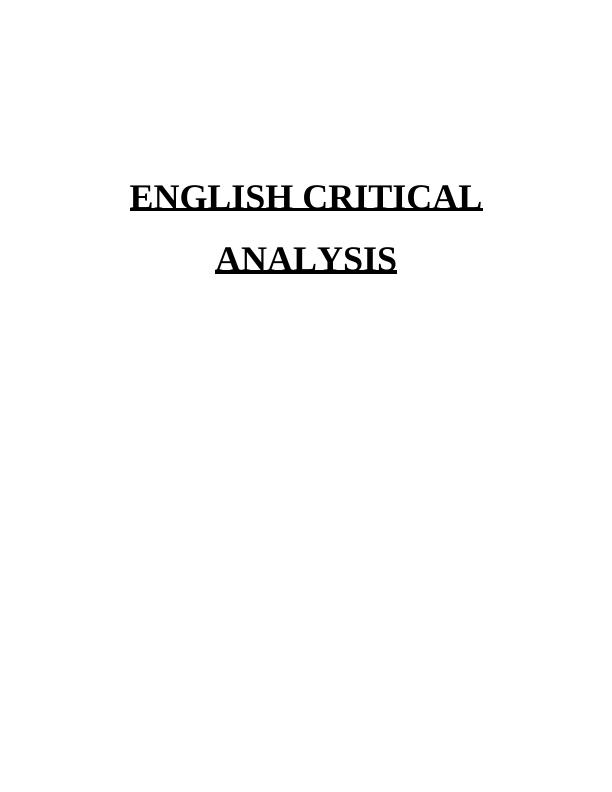 English Critical Analysis_1