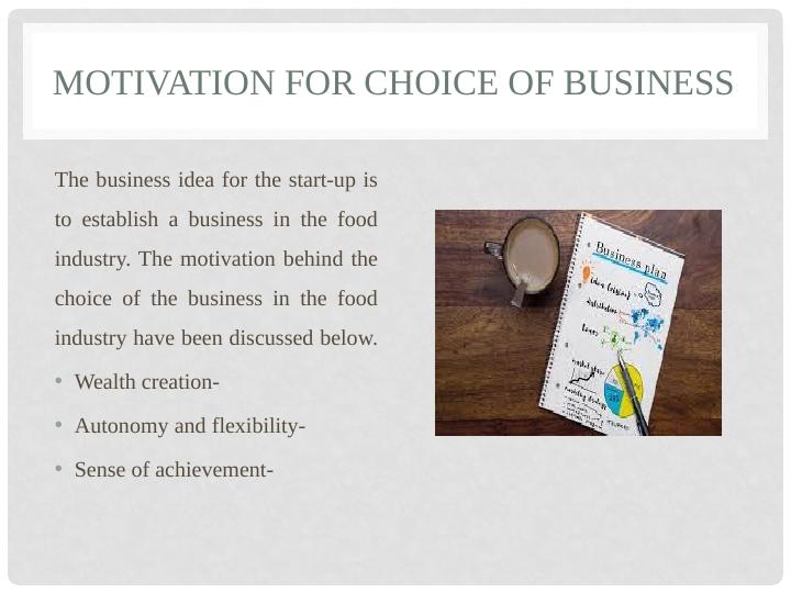 Enterprise and Entrepreneurship A Business Plan for a Food Industry
