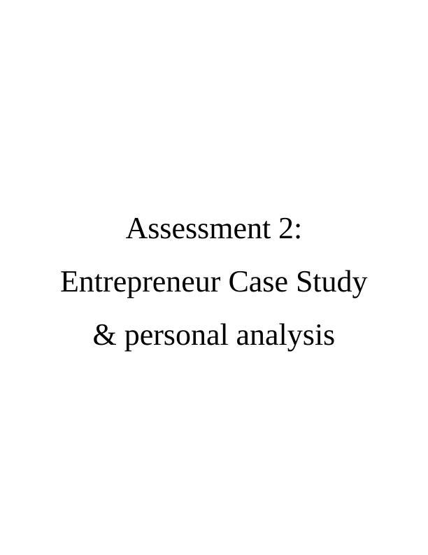 case study of entrepreneur