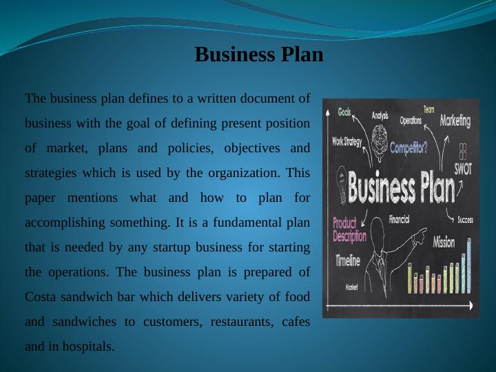 business plan for a sandwich bar