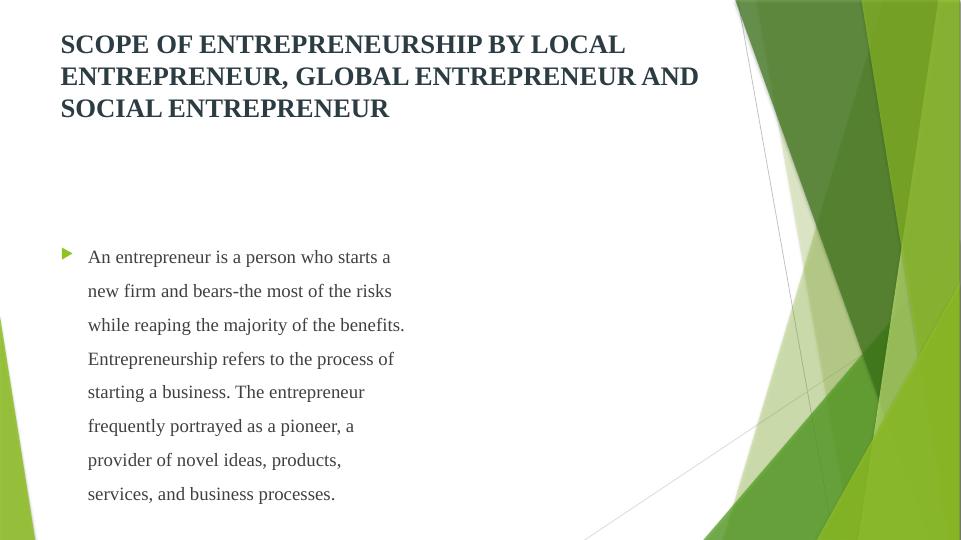 Scope And Traits Of Entrepreneurship: Local, Global, And Social 