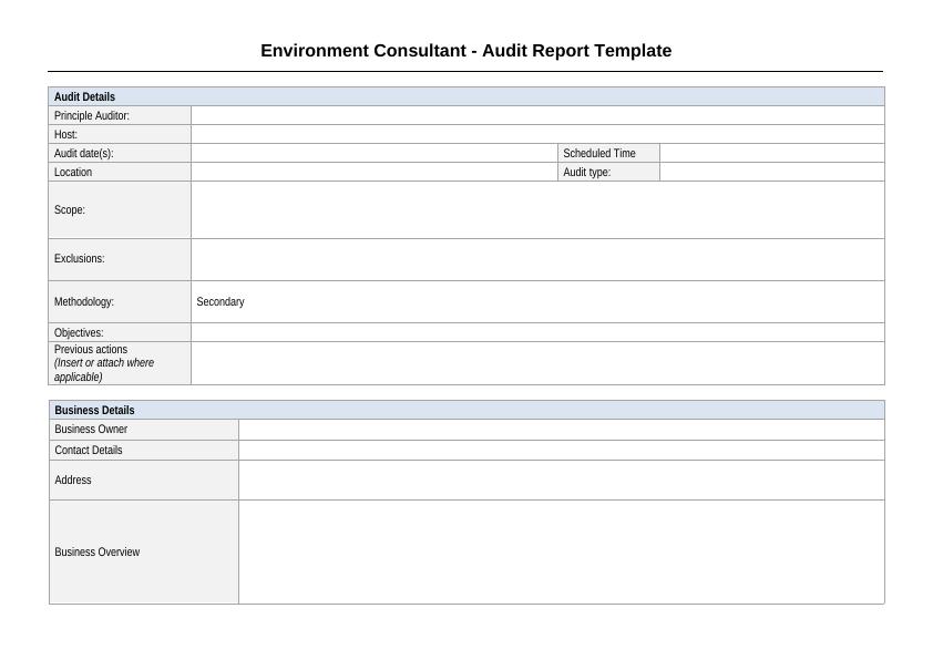 Environment Consultant - Audit Report Template_1