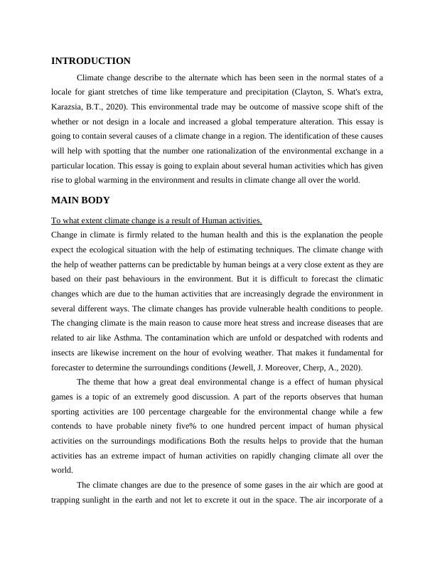Essay on Climate Change and Human Activities - Desklib_2