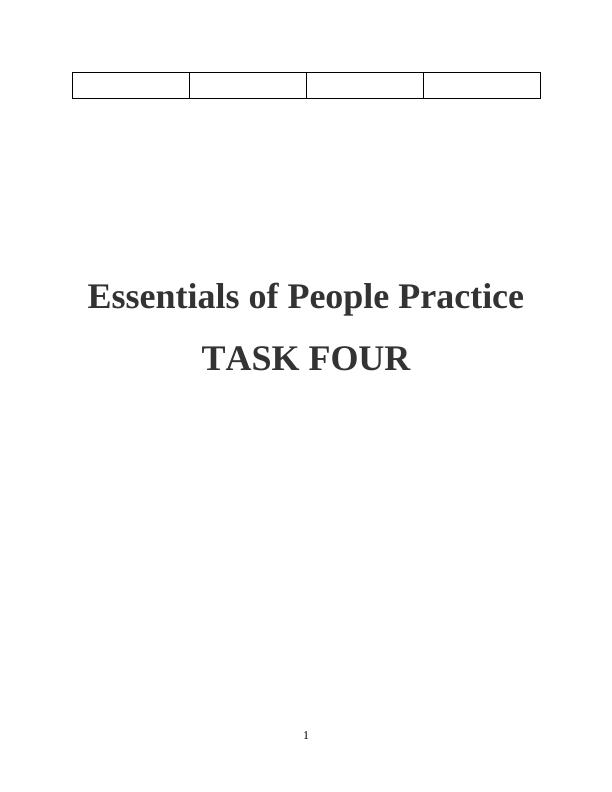 Essentials of People Practice TASK FOUR_1