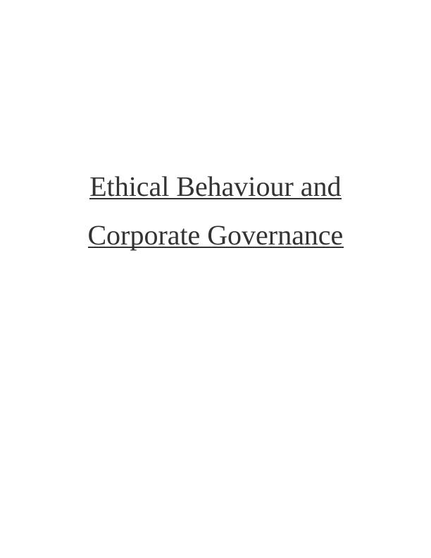 Ethical Behaviour and Corporate Governance in Global Financial Services Industry_1