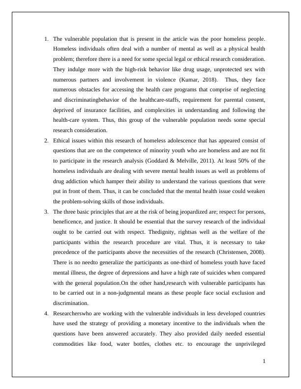 Ethical Considerations in Research with Homeless Population Desklib