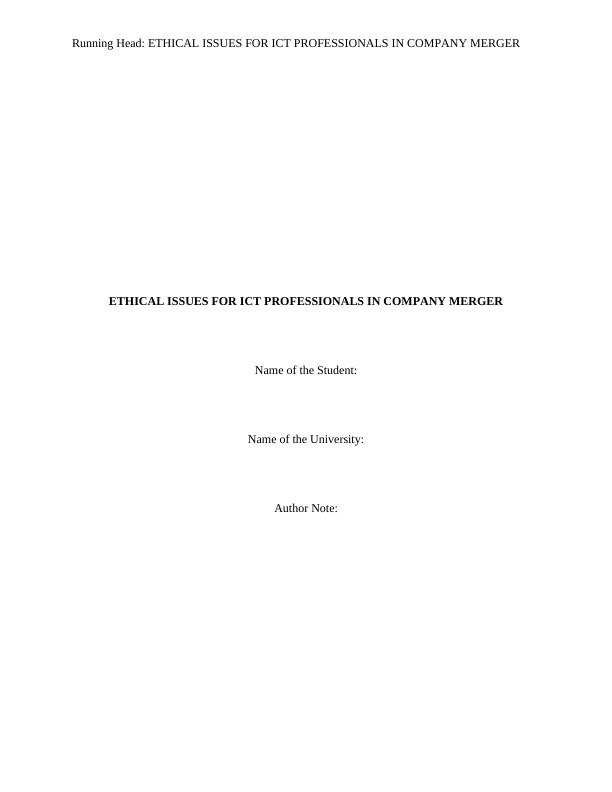 Ethical Issues for ICT Professionals in Company Merger_1