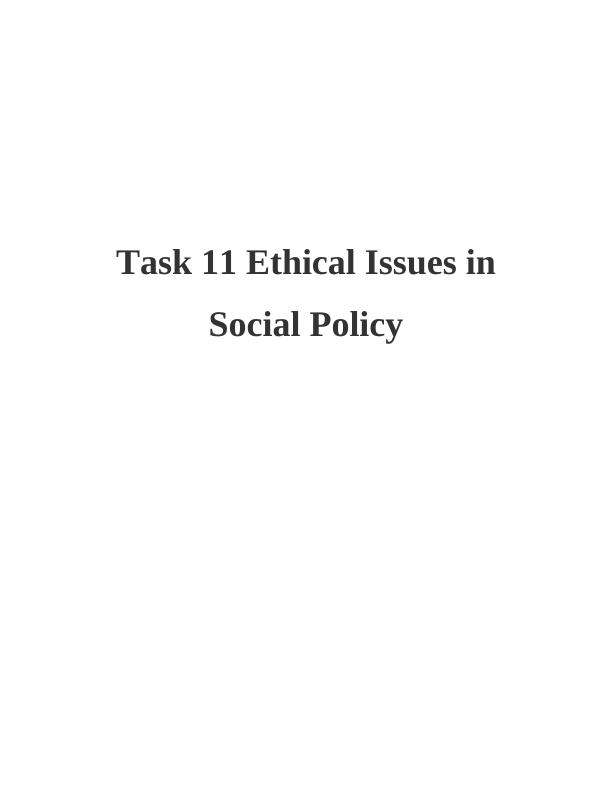Ethical Issues in Social Policy: Difference in Personal Values_1