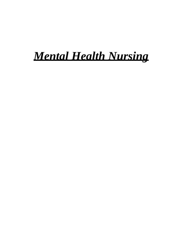 Exercise as an Alternative Treatment for Mental Health Nursing