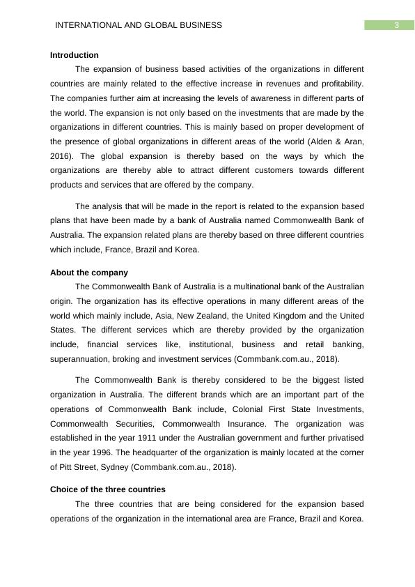 Expansion Plans of Commonwealth Bank of Australia in France, Brazil and Korea_4