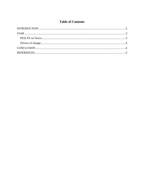 External Environment Research and Analysis Portfolio Paper on Tesco