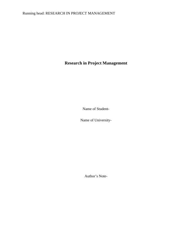 Research in Project Management: Factors Affecting Housing Prices in Australia_1