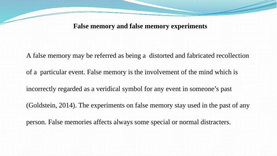 research paper on false memories