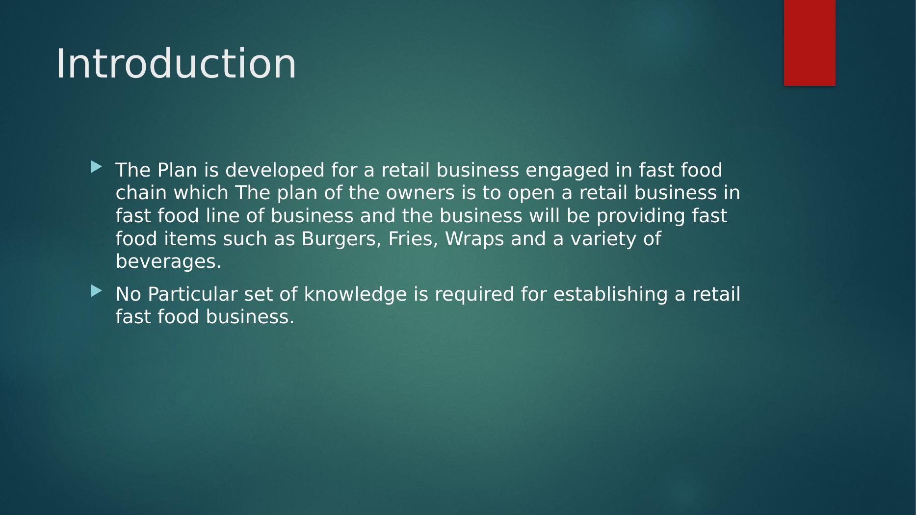 fast food center business plan