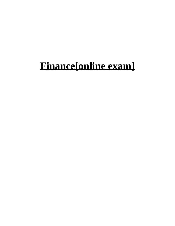 Finance Online Exam: Income Statement, Balance Sheet, Budgeting_1