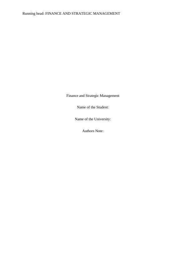 Finance and Strategic Management: Analysis of Pan Africa Resources PLC_1