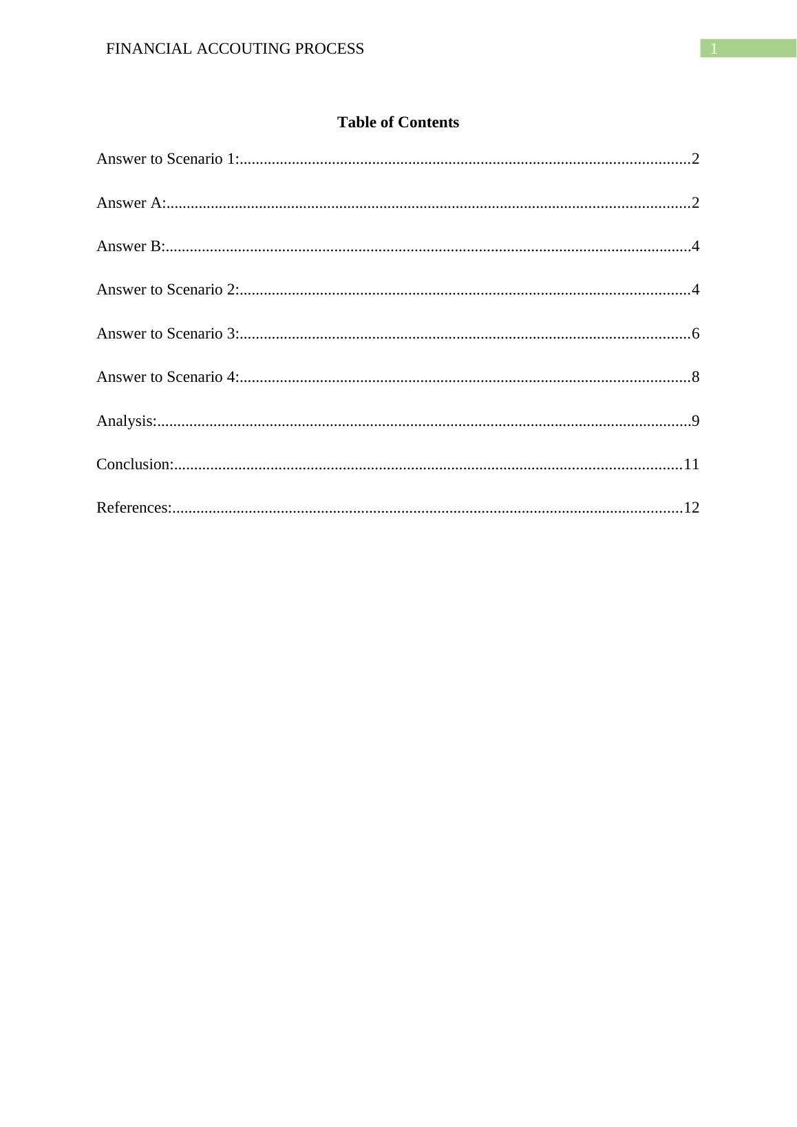 Financial Accounting Process - Case Study Analysis