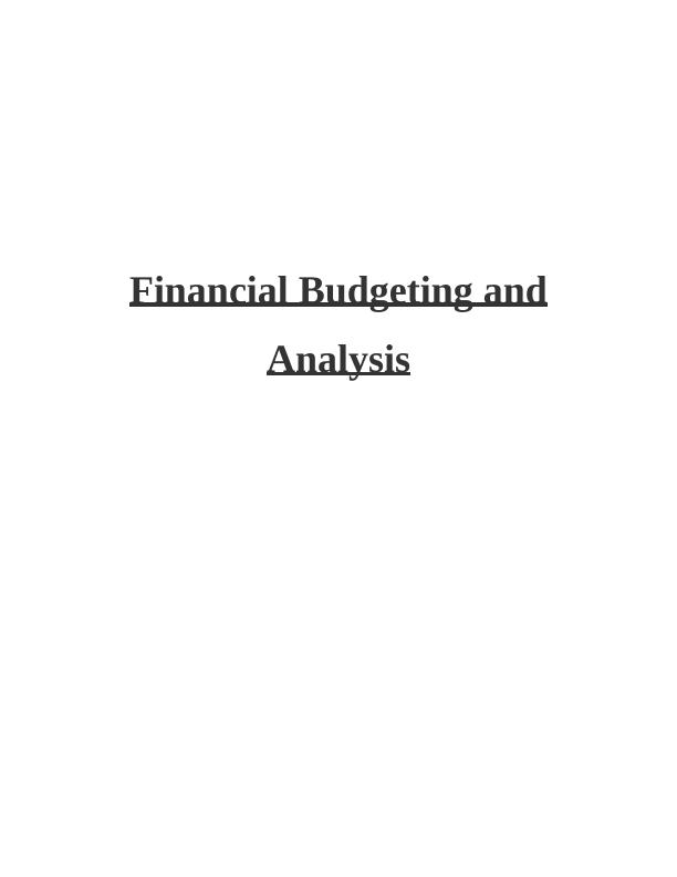 Financial Budgeting and Analysis - Desklib_1