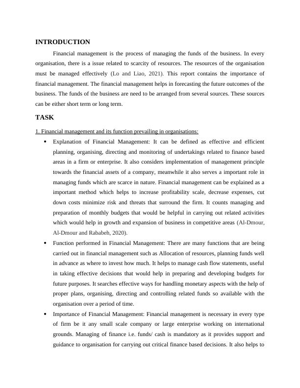 Financial Management: Functions, Roles, and Sources of Finance