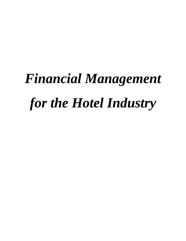 Financial Management for the Hotel Industry_1