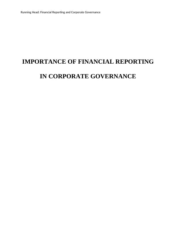 Importance of Financial Reporting in Corporate Governance_1