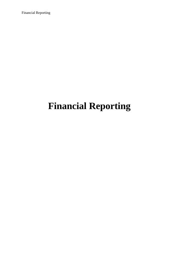 Financial Reporting: Fair Value and Intangible Assets