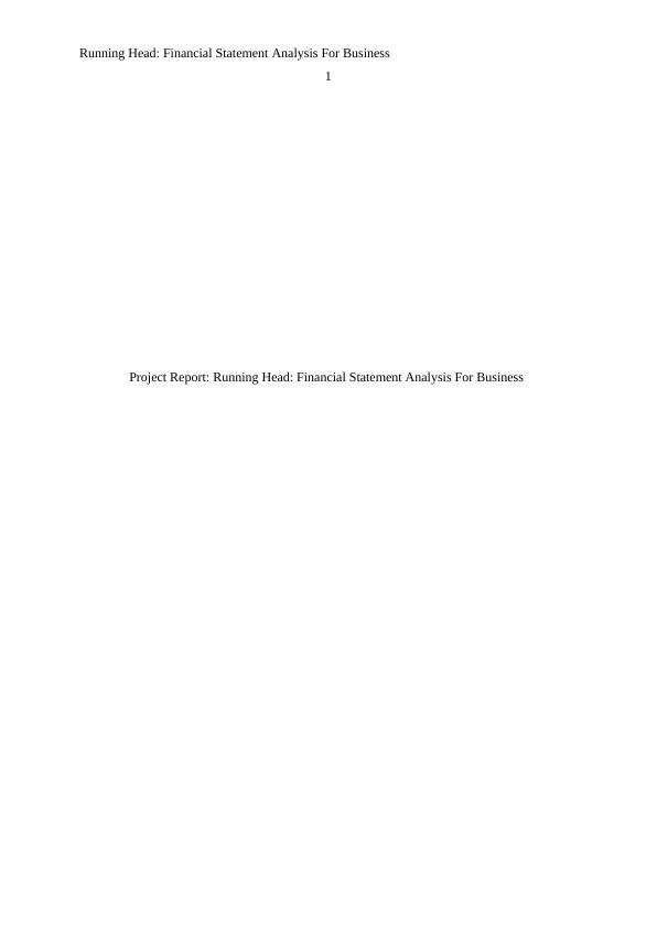 Financial Statement Analysis For Business_1